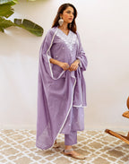 Viscose Rayon Embroidered Straight 3 Piece Kurta Set