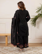 Pure Cotton Embroidered Straight 3 Piece Kurta Set