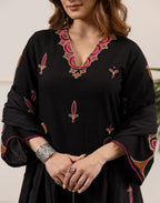 Pure Cotton Embroidered Straight 3 Piece Kurta Set