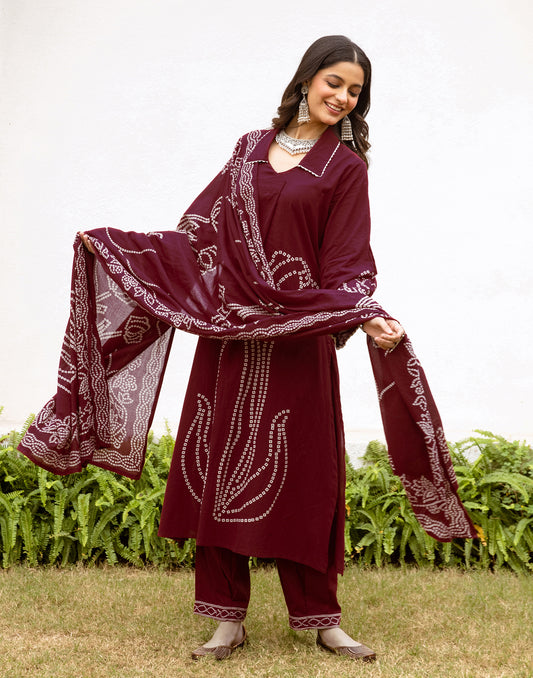 Cotton Printed Straight 3 Piece Kurta Set