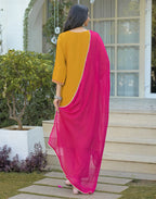 Silk Embroidered Straight 3 Piece Kurta Set
