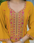 Silk Embroidered Straight 3 Piece Kurta Set