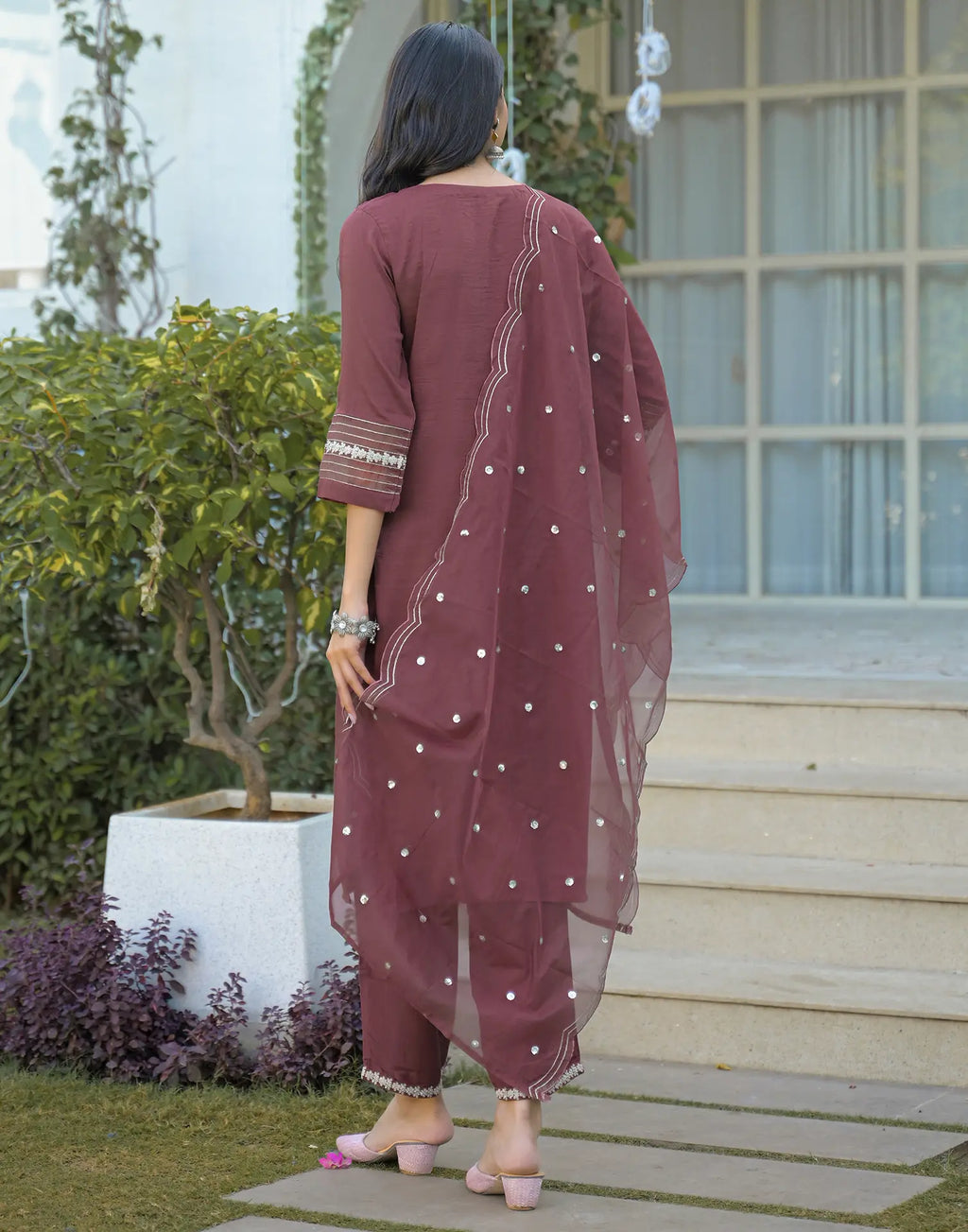 Silk Embroidered Straight 3 Piece Kurta Set