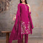 Cotton Embroidered Straight Round Neck Kurta with Pant & Dupatta
