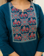 Skylee Cotton Printed Straight 3 Piece Kurta Set For Woman