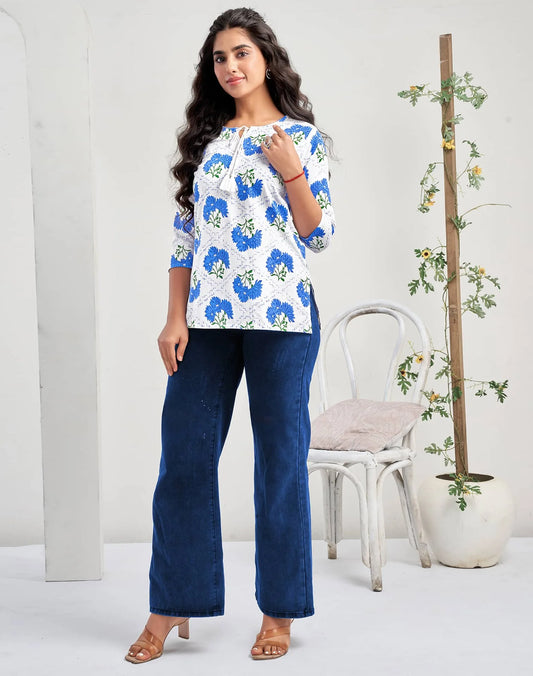 Cotton Printed Straight Kurti