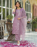 Skylee Silk Embroidered Straight 3 Piece Kurta Set For Woman