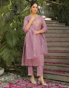 Skylee Silk Embroidered Straight 3 Piece Kurta Set For Woman
