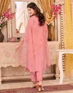 Skylee Silk Embroidered Straight 3 Piece Kurta Set For Woman