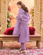 Skylee Silk Embroidered Straight 3 Piece Kurta Set For Woman