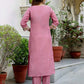 Silk Embroidered Straight Kurta with Pant & Dupatta