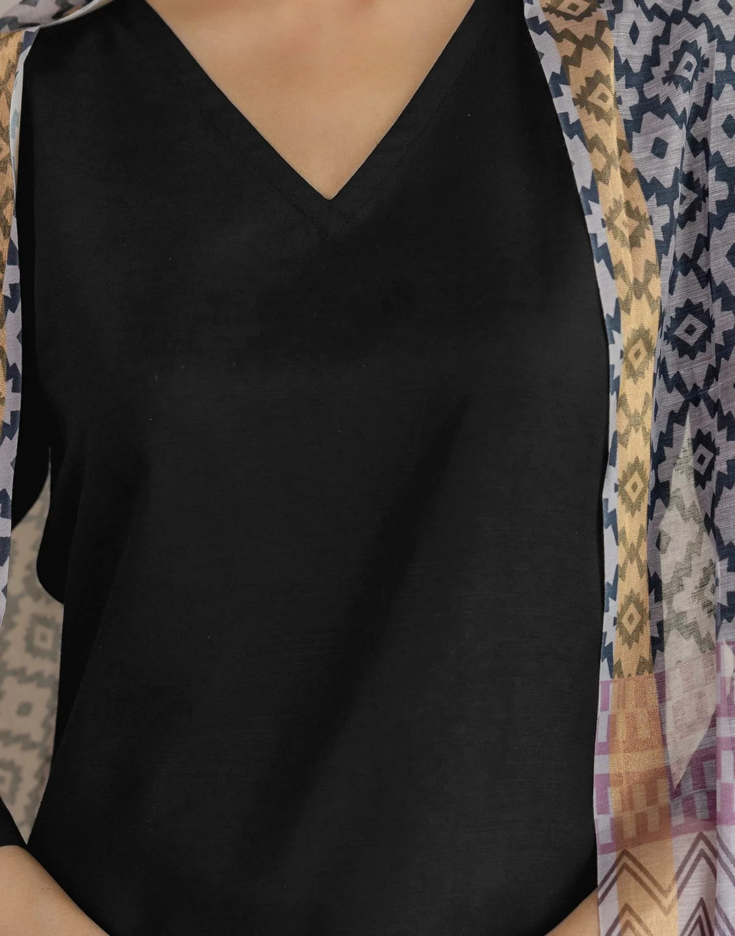 Affordable Black Cotton Blend Kurta Set with Pant & Dupatta for Women