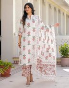 Skylee Viscose Printed Straight 3 Piece Kurta Set For Woman