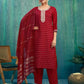 Silk Blend Jacquard, Sequins and Embroidery Work Straight Kurta with Pant & Dupatta