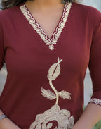 Skylee Cotton Embroidered Straight 3 Piece Kurta Set For Woman