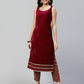 Maroon Velvet Straight Kurta Set with Pants & Dupatta under 1000