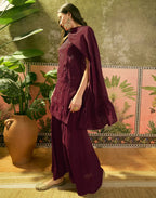 Silk Sequins Work Straight 3 Piece Kurta Set