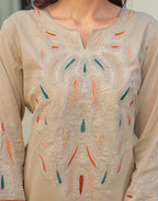 Skylee Cotton Embroidered Straight 3 Piece Kurta Set For Woman