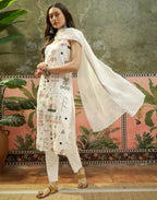 Cotton Embroidered Straight 3 Piece Kurta Set