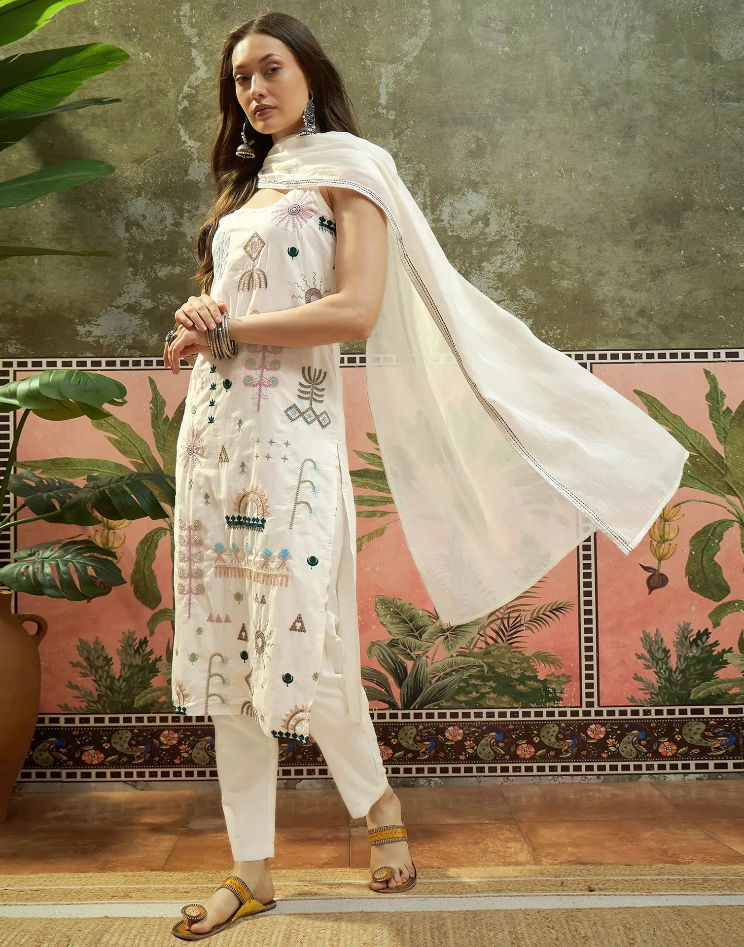 Cotton Embroidered Straight 3 Piece Kurta Set