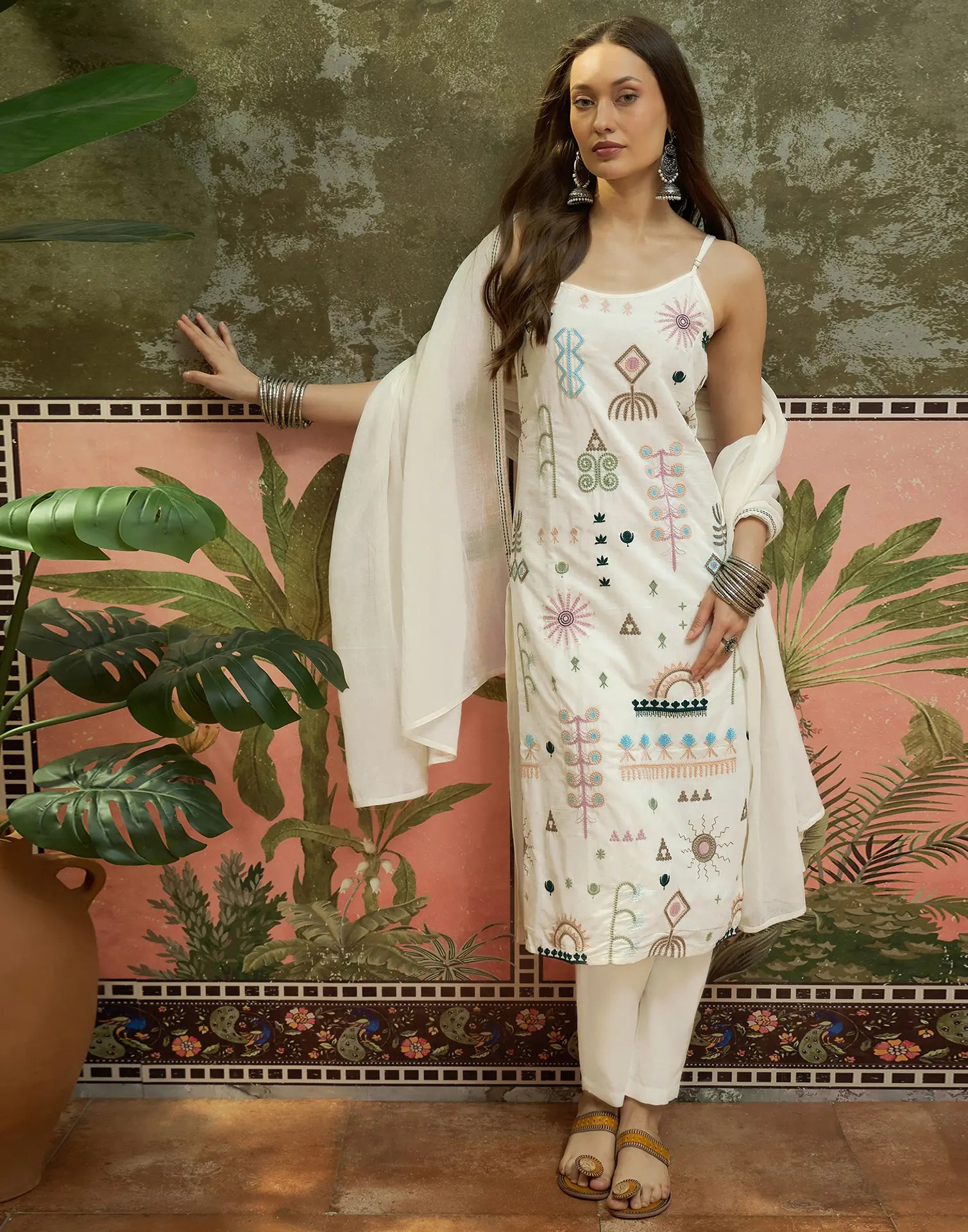 Cotton Embroidered Straight 3 Piece Kurta Set