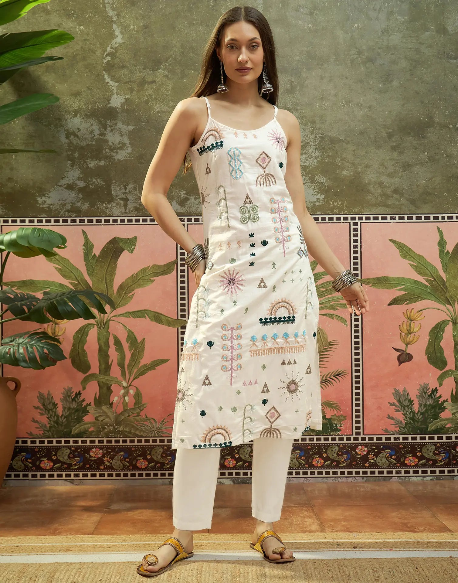 Cotton Embroidered Straight 3 Piece Kurta Set