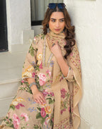 Skylee Cotton Printed Anarkali 3 Piece Kurta Set For Woman
