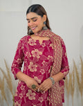 Skylee Cotton Floral Print Straight 3 Piece Kurta Set For Woman