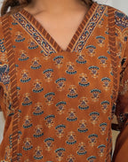 Skylee Cotton Printed Straight 3 Piece Kurta Set For Woman
