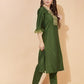 Silk Blend Embroidered Straight Kurta with Pant & Dupatta