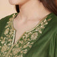 Silk Blend Embroidered Straight Kurta with Pant & Dupatta