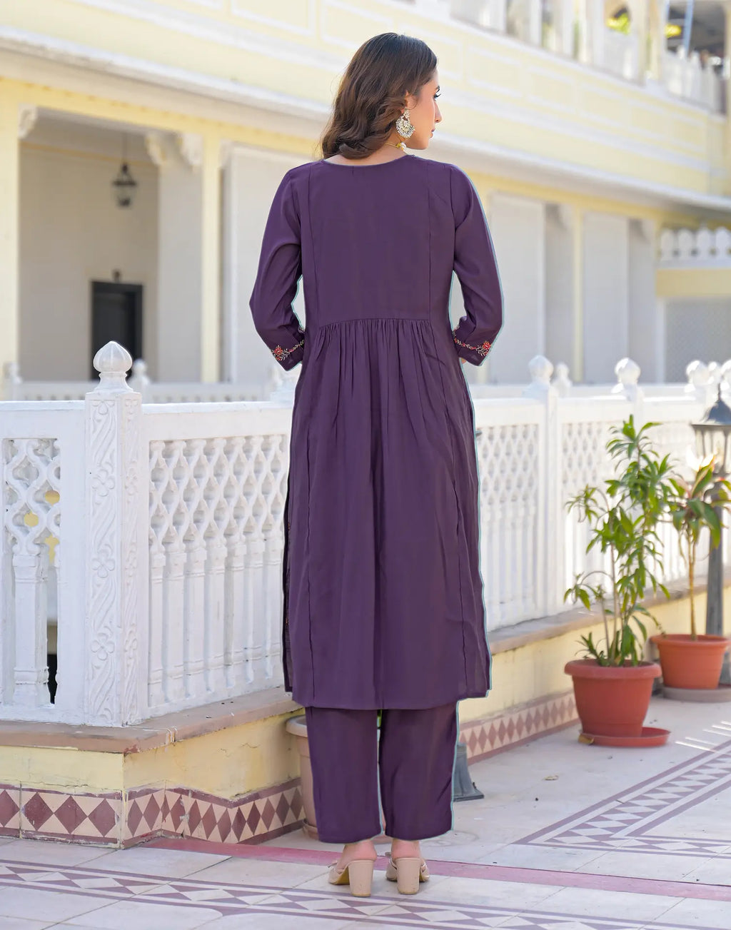 Skylee Silk Embroidered Straight 3 Piece Kurta Set For Woman