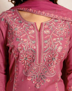 Skylee Rayon Embroidered Straight 3 Piece Kurta Set For Woman
