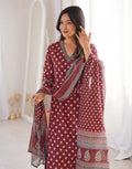 Skylee Viscose Printed Straight 3 Piece Kurta Set For Woman