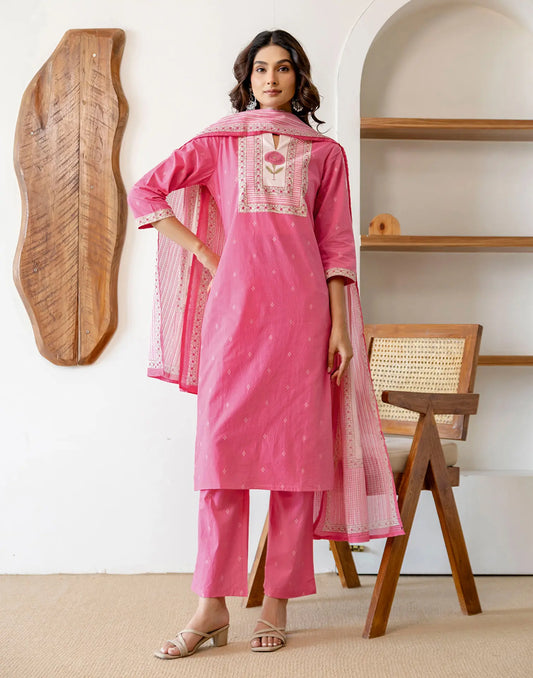 Viscose Rayon Printed Straight 3 Piece Kurta Set
