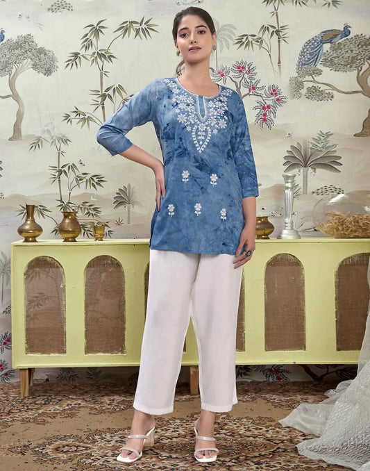 embroidered short kurti