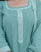 Skylee Cotton Woven Woven Straight 3 Piece Kurta Set For Woman