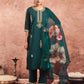 Silk Blend Embroidered Straight Kurta with Pant & Dupatta