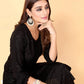 Black Rayon Straight Kurta Set with Sequence Embroidery under 1000