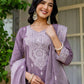 V Neck Cotton Kurta Set with Dupatta Under 1299 for Festive Wear