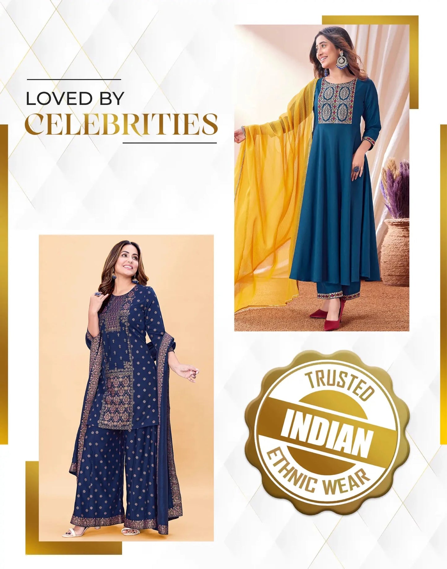 Cotton Printed Anarkali Kurta with Pant & Dupatta