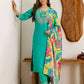 Blue Silk Embroidered Kurta Set with Pant and Dupatta