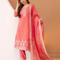 Silk Blend Embroidered Straight Kurta with Pant & Dupatta
