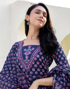 Skylee Viscose Rayon Embroidered Straight 3 Piece Kurta Set For Woman