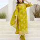 Cotton Blend Printed Straight Kurta with Pant & Dupatta