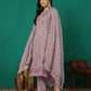 Purple Silk Blend Embroidered Straight Kurta Set for Women with Pant and Dupatta