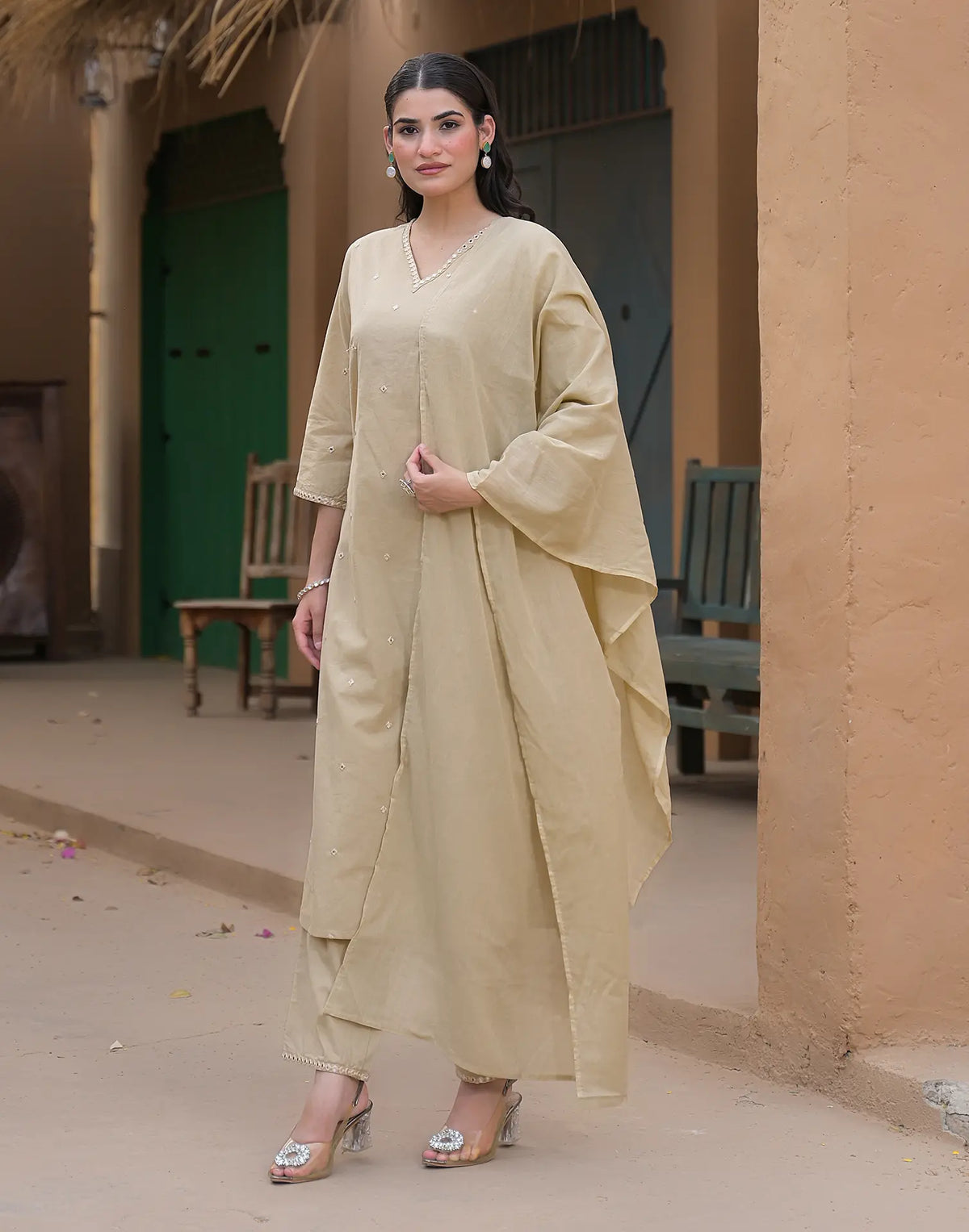 Silk Embroidered Straight Kurta Set