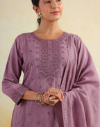 Skylee Silk Embroidered Straight 3 Piece Kurta Set For Woman