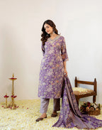 Skylee Viscose Printed Straight 3 Piece Kurta Set For Woman