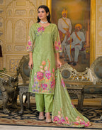 Silk Weaving Straight Round Neck Kurta with Pant & Dupatta